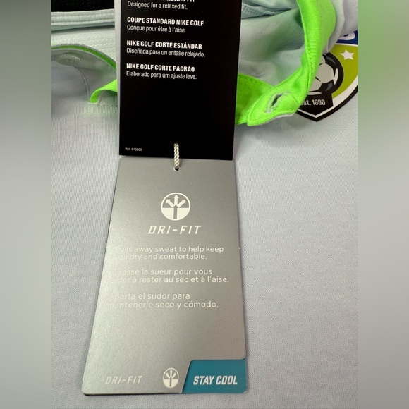 NWT Nike Golf Tour Performance Dri-Fit Polo Shirt Gray Green Trim United Large - Picture 7 of 14